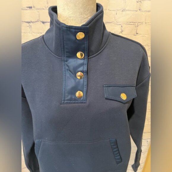 Tukernuck TNUCK SPORT Blue Snap Neck Bailey Pullover medium $128 - Picture 3 of 9